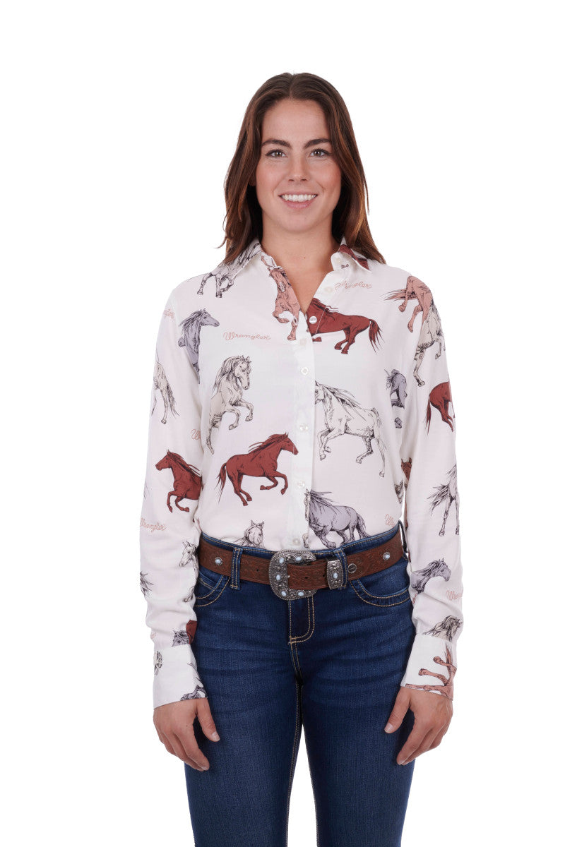 Wrangler WMNS BEYER LS SHIRT - Premium Women's Shirts from Peacock & Sons - Just $125! Shop now at Peacock & Sons