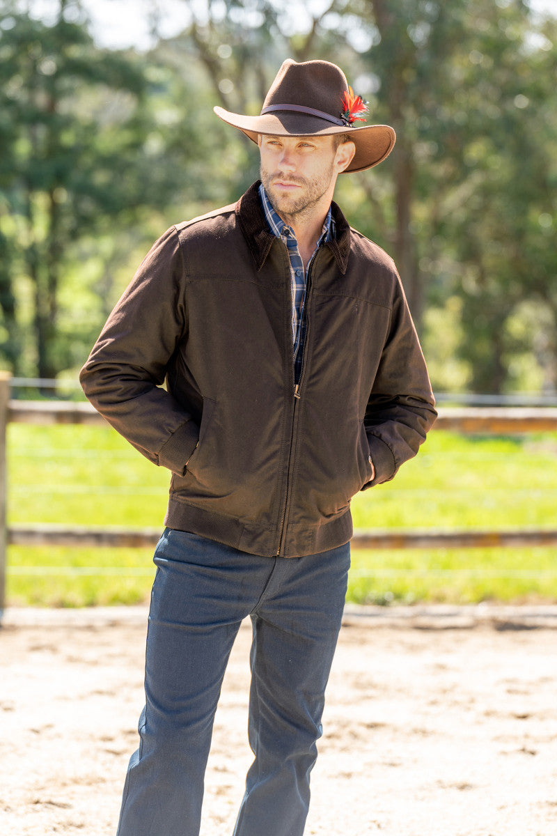 Mens Oilskin Bomber Jacket - Premium Jackets from Peacock & Sons - Just $224! Shop now at Peacock & Sons