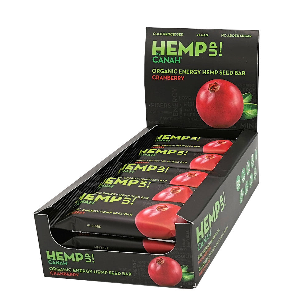 Canah Organic Hemp Up Energy Seed Bar 12 pieces | Cranberry 48 g - Premium Energy Bar from Peacock & Sons - Just $3.50! Shop now at Peacock & Sons