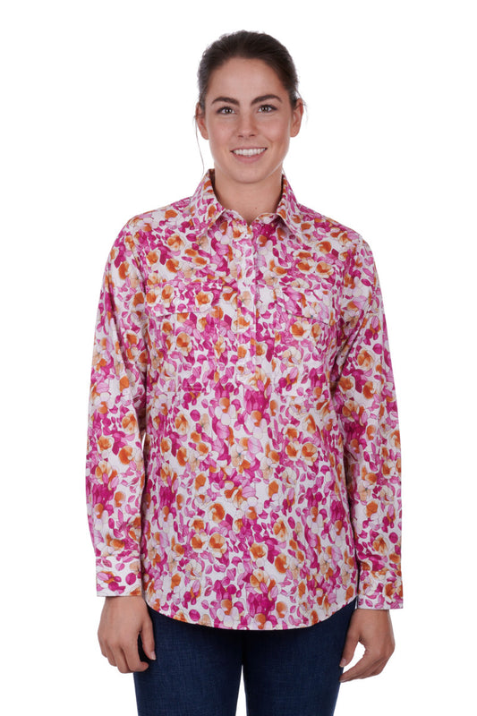 HARD SLOG WMNS KETURAH H/PLKT LS SHIRT - Premium Women's Shirts from Peacock & Sons - Just $68! Shop now at Peacock & Sons