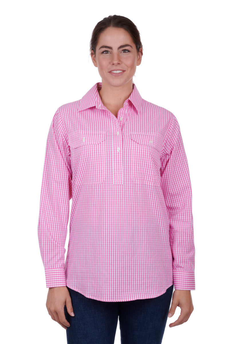 HARD SLOG WOMENS LUVENIA H/PLKT LS SHIRT - Premium Shirts from Peacock & Sons - Just $68! Shop now at Peacock & Sons