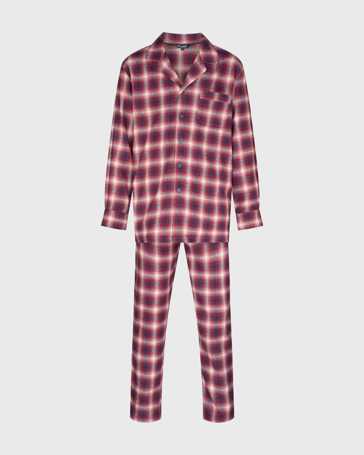 FLINDERS FLANNEL BUTTON THU PJ Sunset colour - Premium Pajamas from Peacock & Sons - Just $100! Shop now at Peacock & Sons