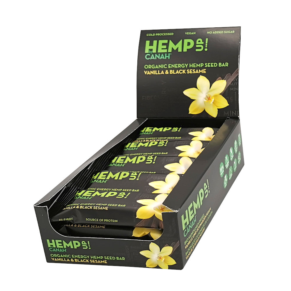 Canah Organic Hemp Up Energy Seed Bar 12 pieces | Vanilla 48 g - Premium Energy Bar from Peacock & Sons - Just $3.50! Shop now at Peacock & Sons