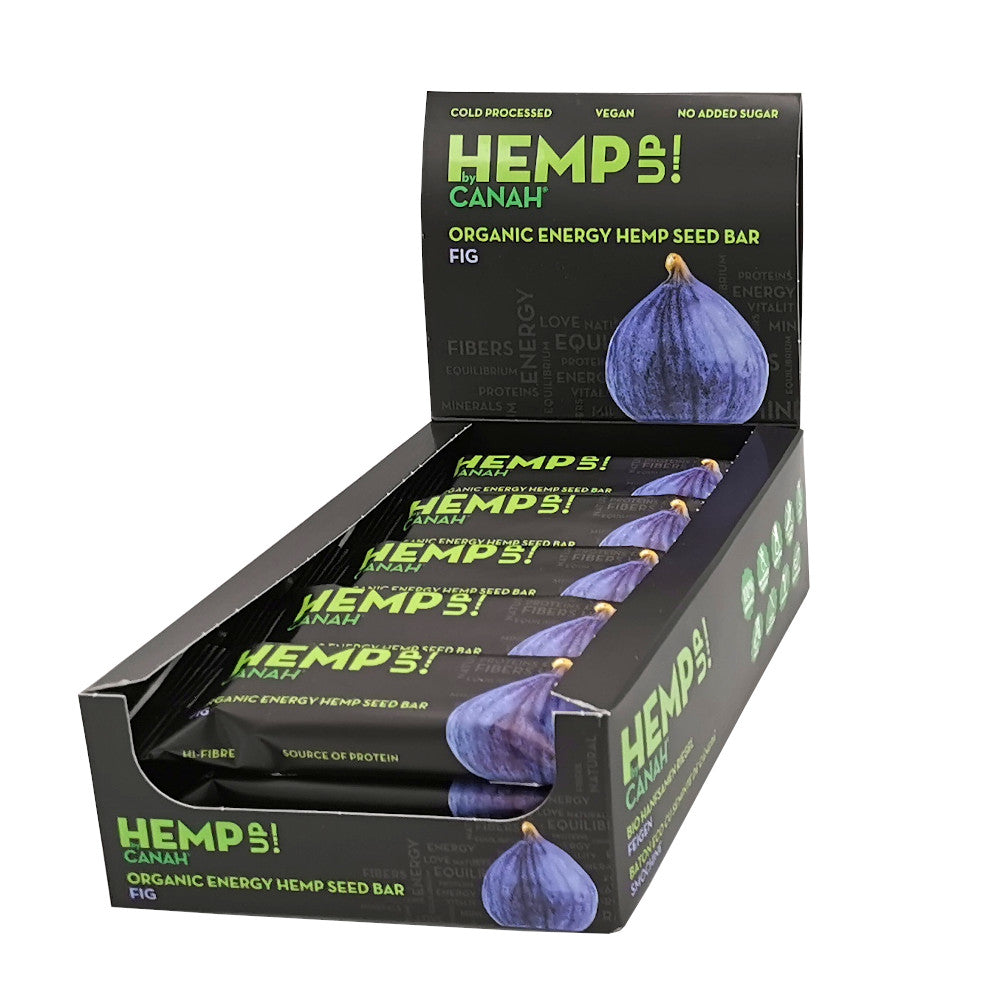 Canah Organic Hemp Up Energy Seed Bar 12 pieces | Fig 48 g - Premium Energy Bar from Peacock & Sons - Just $3.50! Shop now at Peacock & Sons