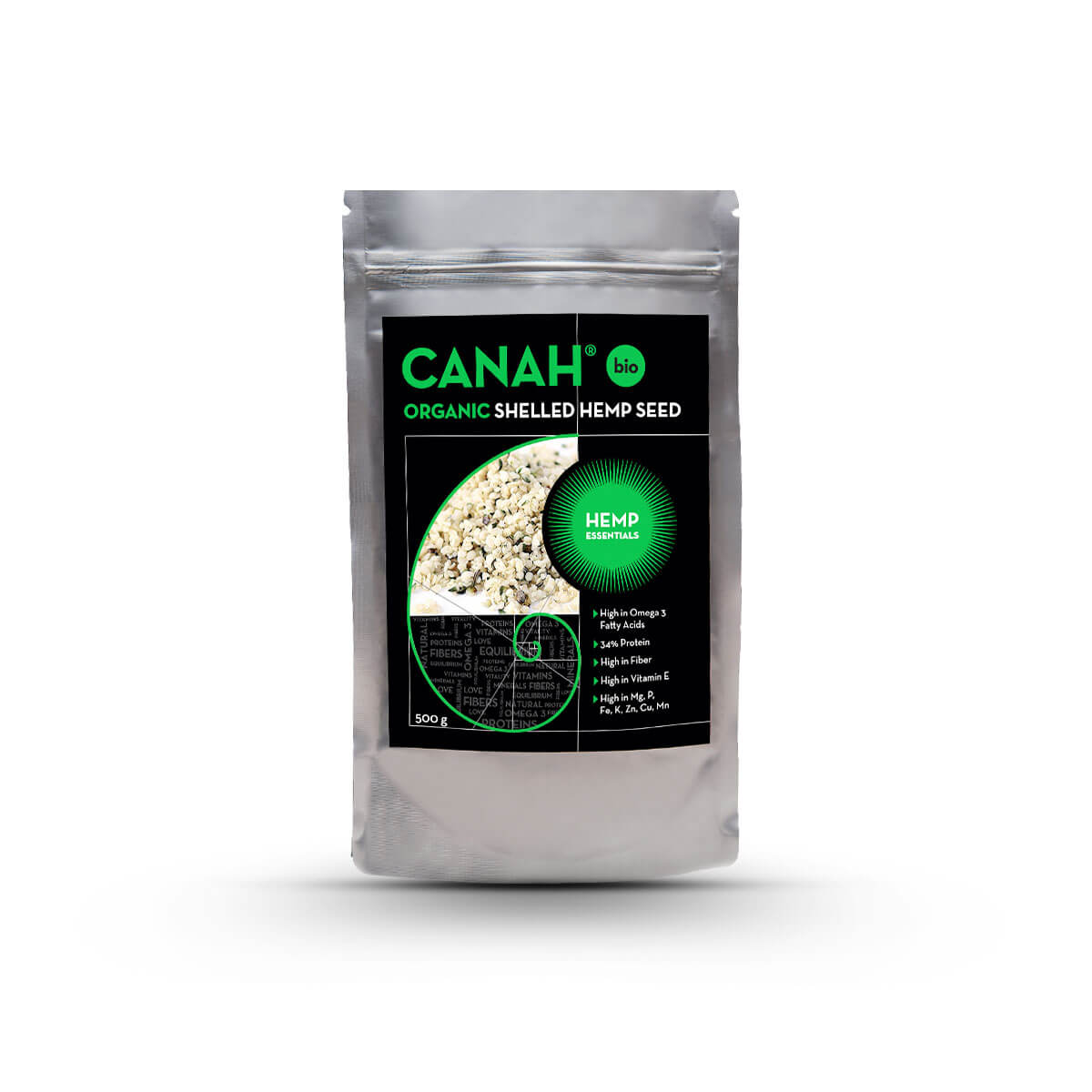 Canah Organic Shelled Hemp Seeds 500g - Premium Granola from Peacock & Sons - Just $30! Shop now at Peacock & Sons