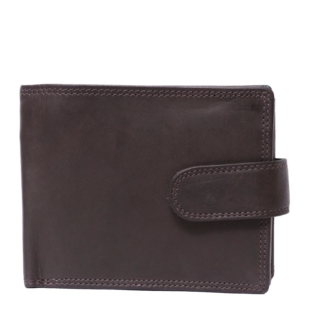 Leather Tab Wallet Dark Brown - Premium Wallets from Peacock & Sons - Just $40! Shop now at Peacock & Sons